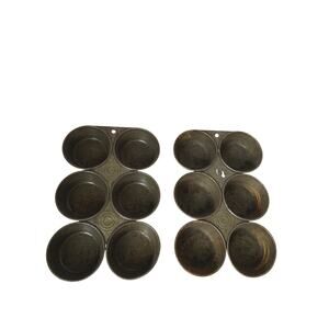 Pair of VINTAGE 1930s Muffin Cupcake Pan Used Collector Prop